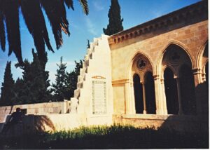 The Pater Noster (Our Father) church where traditionally Jesus gave us the prayer. Many plaques contain the prayer in various languages